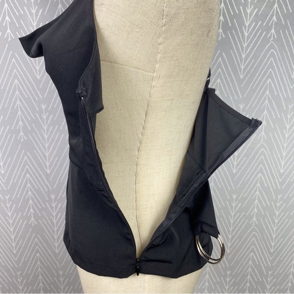 URBAN OUTFITTERS Black Cowl Neck top with built-in belt. NWT - Picture 8 of 10